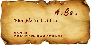 Adorján Csilla névjegykártya