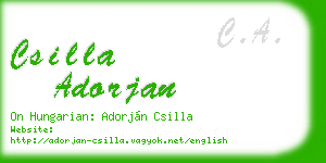 csilla adorjan business card